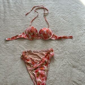 Cupshe Pink Floral Bikini Set